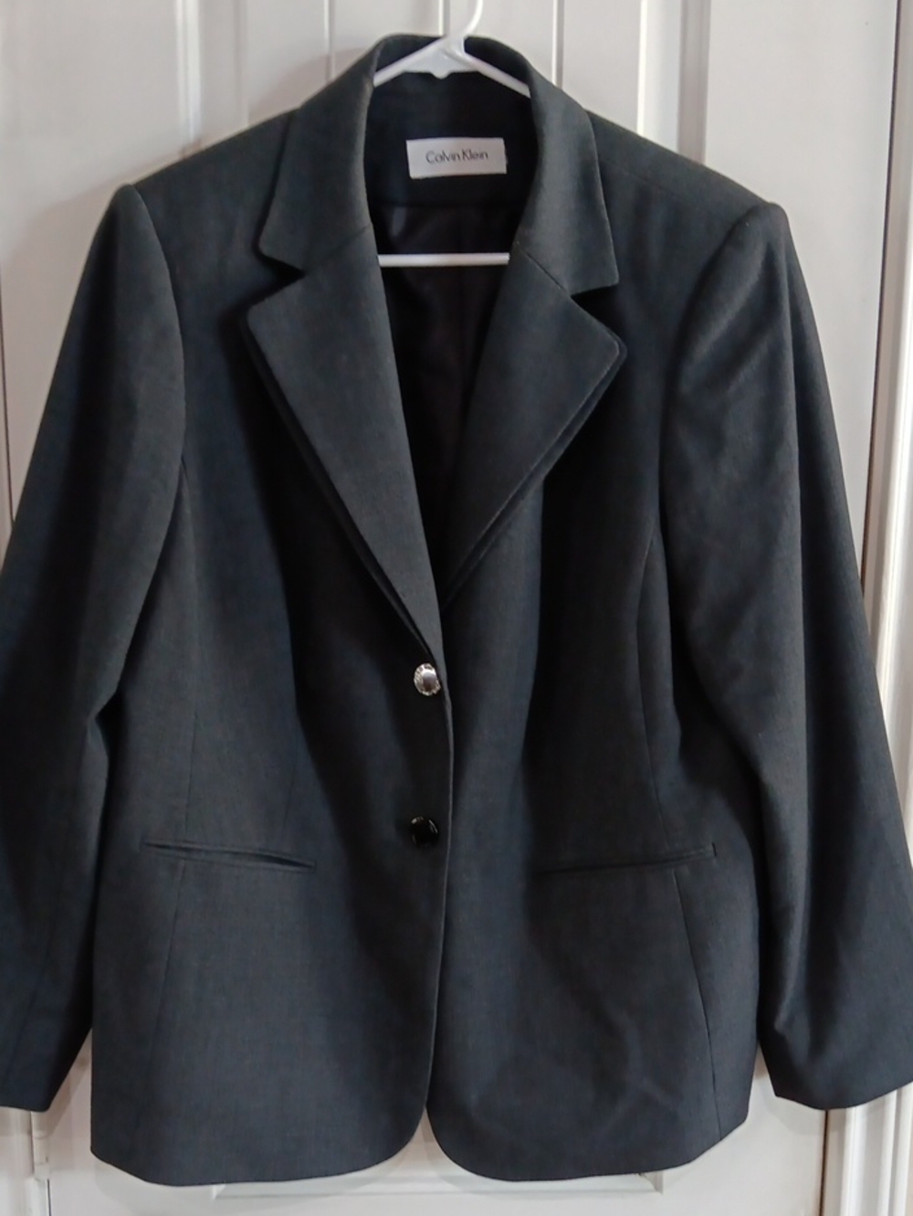 Calvin Klein Charcoal Gray Double Lapel Suit Blazer Jacket S2JL205D